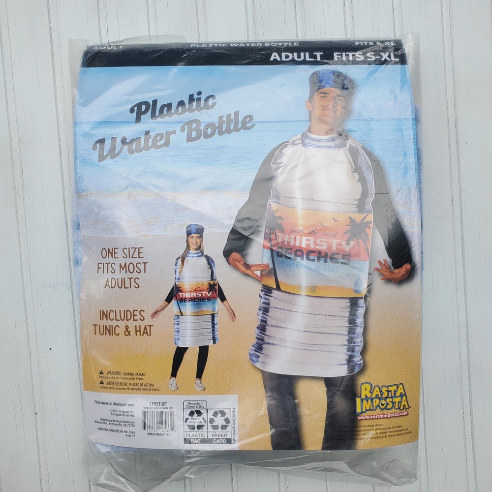 Rasta Imposta Plastic Water Bottle Costume Adult Unisex Uni-sex One Size S-XL